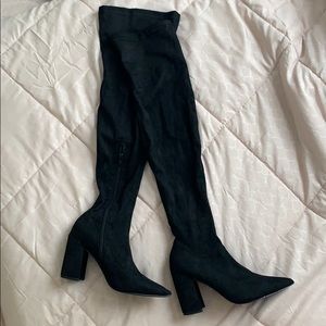 Faux Suede Thigh High Boots